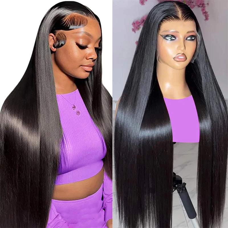 100% Malaysia Human Wigs Hair 13x6 Bone Straight Lace Front Human Wig 30 Inch 13x4 Lace Frontal Wigs for Women Pre Plucked