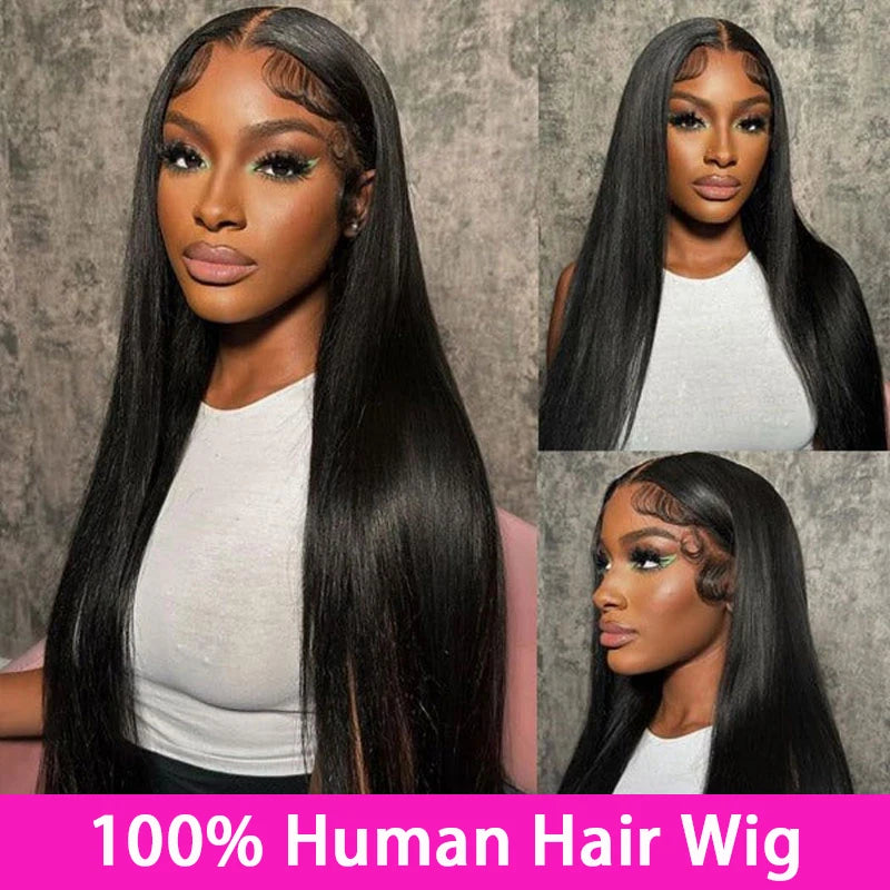 100% Malaysia Human Wigs Hair 13x6 Bone Straight Lace Front Human Wig 30 Inch 13x4 Lace Frontal Wigs for Women Pre Plucked