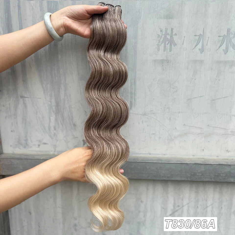 30Inches 200Grams Wig Magicae Rainbow Brown Brazilian Body Wave Bundles Colored Blond 27/613 Natural High Temperature Synthetic Hair Style Wigs