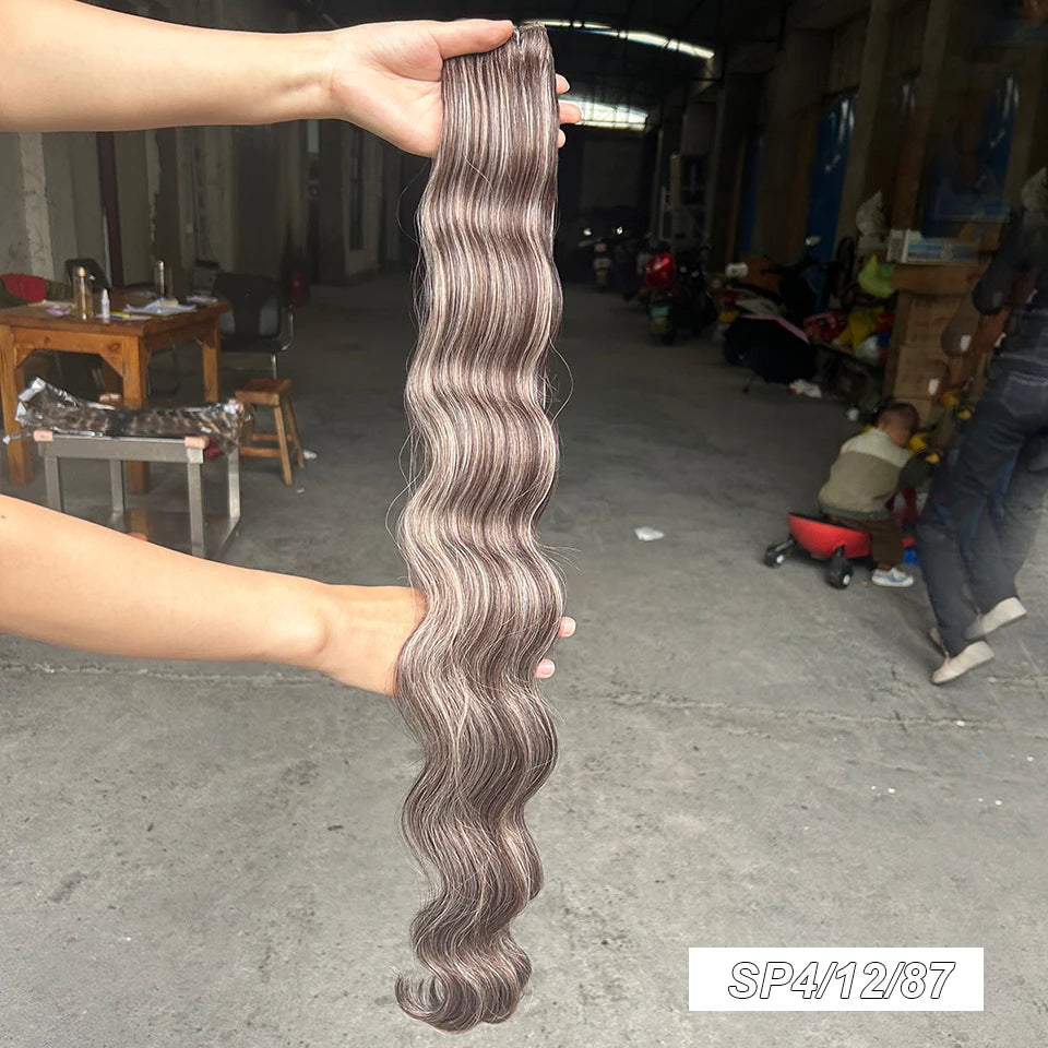 30Inches 200Grams Wig Magicae Rainbow Brown Brazilian Body Wave Bundles Colored Blond 27/613 Natural High Temperature Synthetic Hair Style Wigs