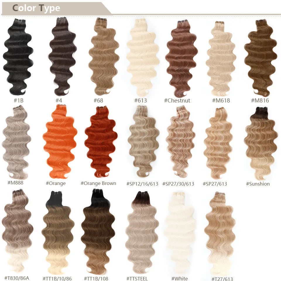 30Inches 200Grams Wig Magicae Rainbow Brown Brazilian Body Wave Bundles Colored Blond 27/613 Natural High Temperature Synthetic Hair Style Wigs