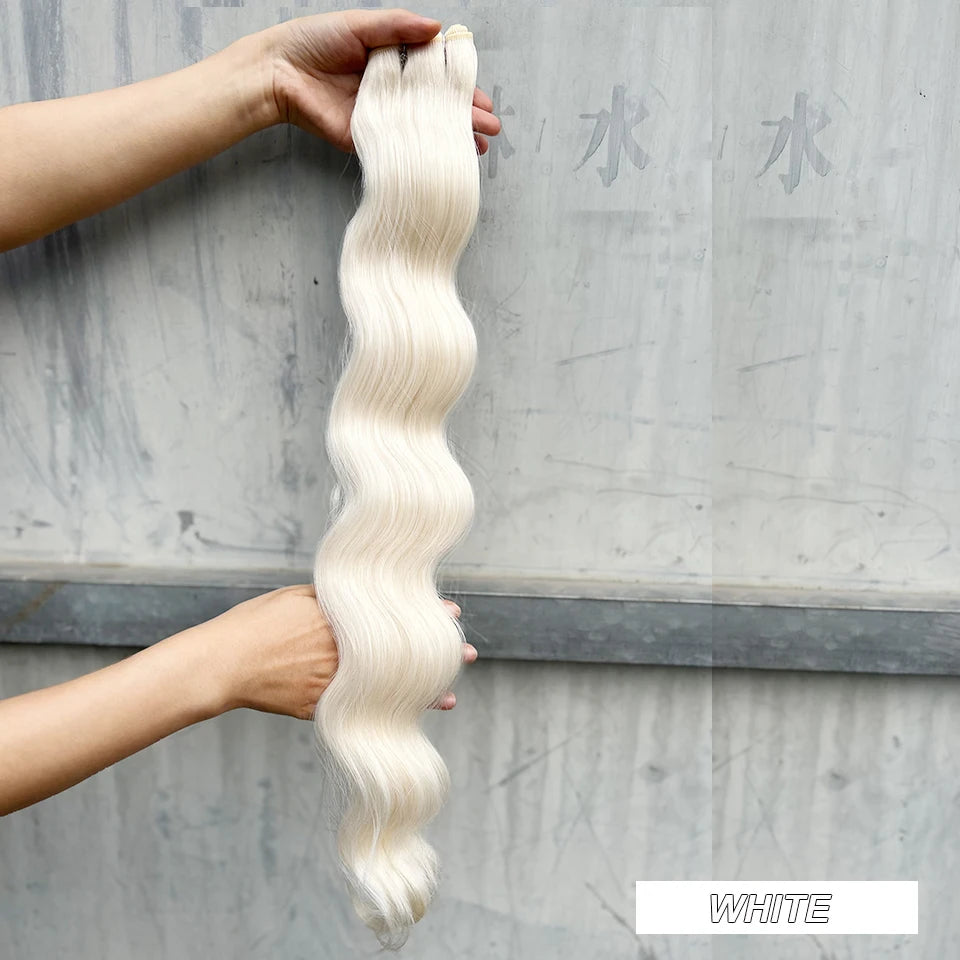 30Inches 200Grams Wig Magicae Rainbow Brown Brazilian Body Wave Bundles Colored Blond 27/613 Natural High Temperature Synthetic Hair Style Wigs