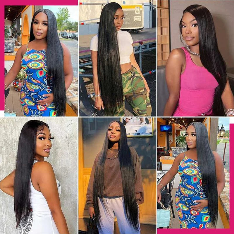 100% Malaysia Human Wigs Hair 13x6 Bone Straight Lace Front Human Wig 30 Inch 13x4 Lace Frontal Wigs for Women Pre Plucked