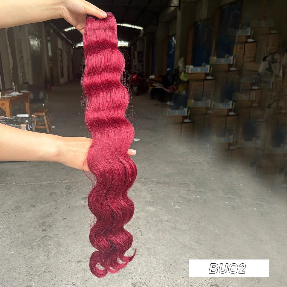 30Inches 200Grams Wig Magicae Rainbow Brown Brazilian Body Wave Bundles Colored Blond 27/613 Natural High Temperature Synthetic Hair Style Wigs