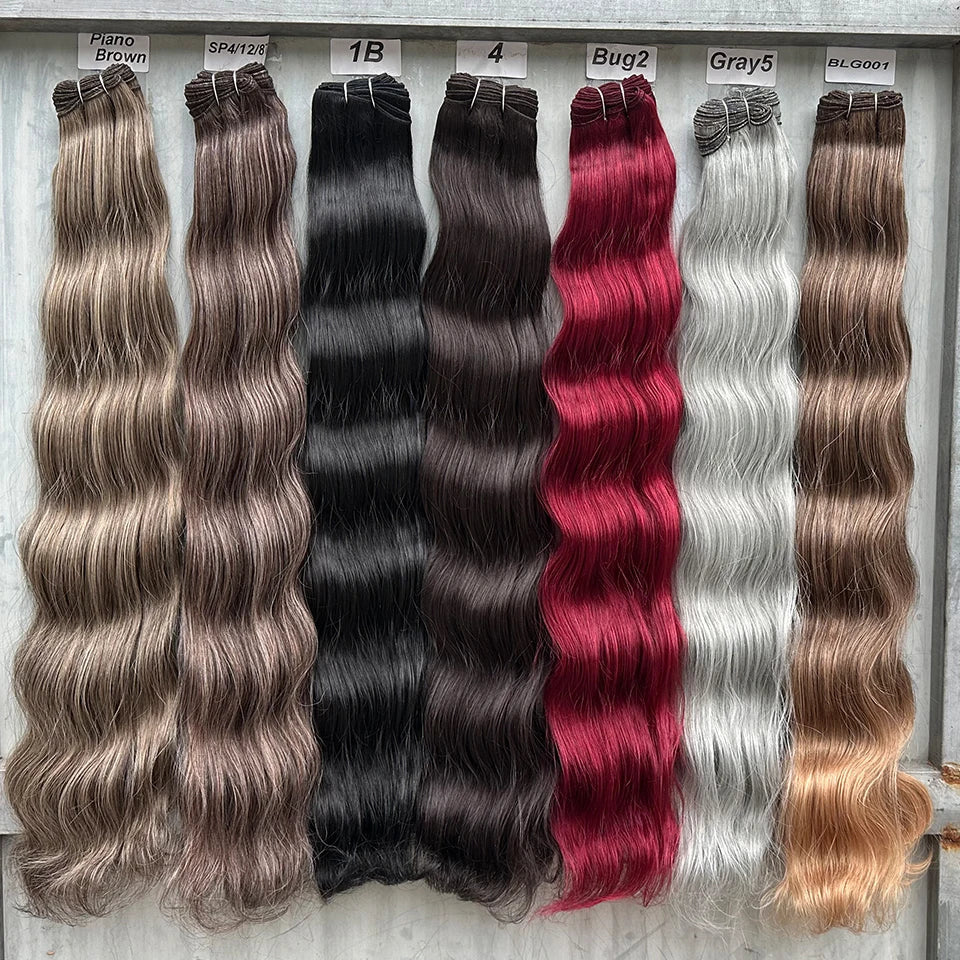 30Inches 200Grams Wig Magicae Rainbow Brown Brazilian Body Wave Bundles Colored Blond 27/613 Natural High Temperature Synthetic Hair Style Wigs