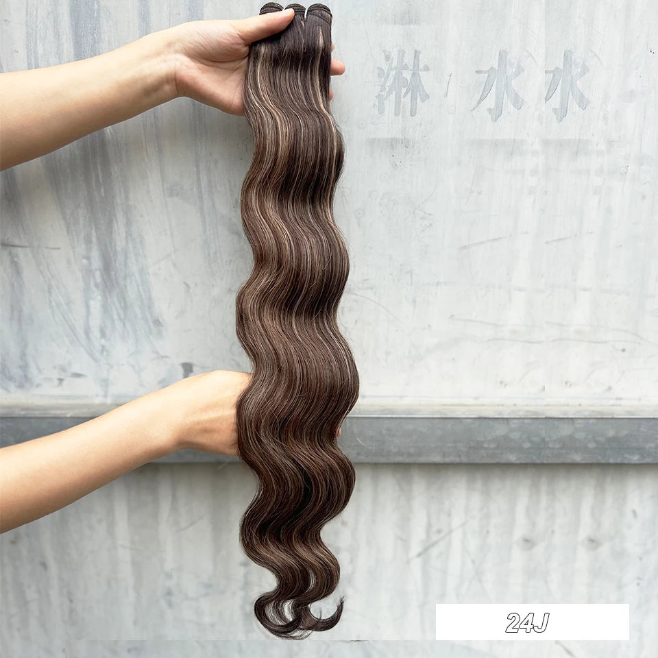 30Inches 200Grams Wig Magicae Rainbow Brown Brazilian Body Wave Bundles Colored Blond 27/613 Natural High Temperature Synthetic Hair Style Wigs