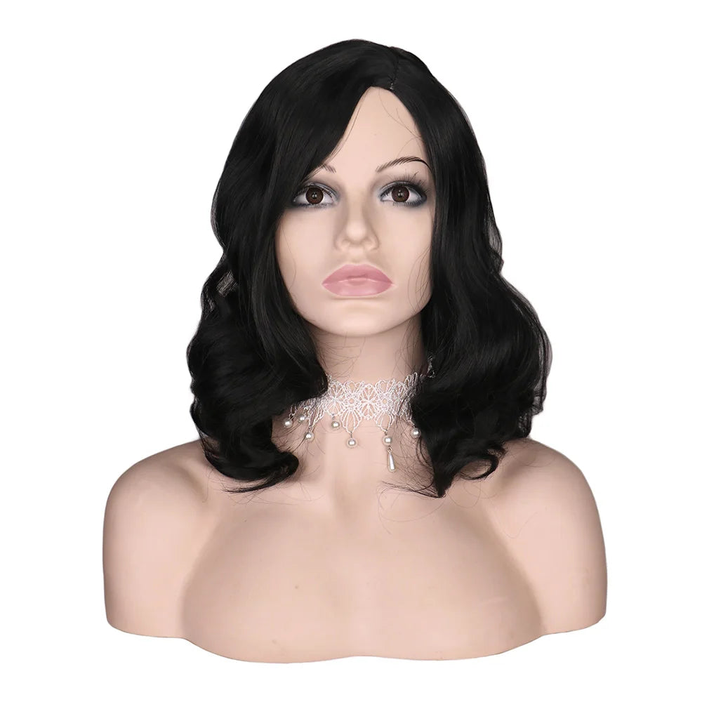 SuQ Classic Curly Wig Synthetic Natural For Women Hair Wigs Cosplay Brown With Blonde Heat Resistant Daily Wigs