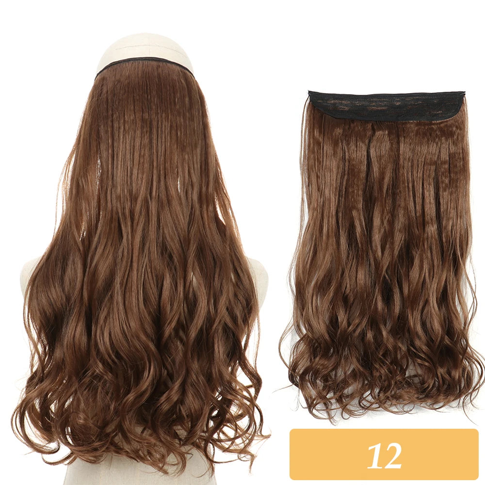 16" 22" Hair Extensions and Accessories Wigs No Clip in Color Mixing Blonde Black Gray Synthetic Natural False Artificial Hair Style Piece For Women Wig