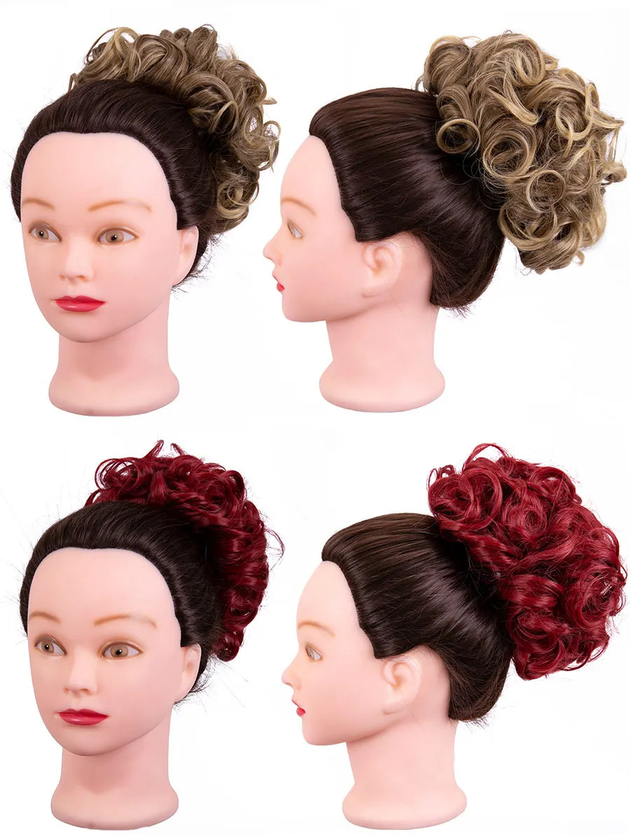 Leeons Syntheic Chignon Hair Wigs piece Curly Bun Hair Extensions and Accessories Scrunchie Updo Hair Pieces Combs In Messy Bun Hair Piece For Women Wig