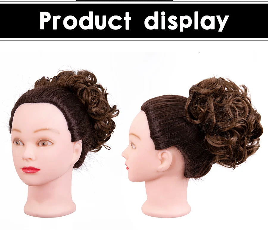 Leeons Syntheic Chignon Hair Wigs piece Curly Bun Hair Extensions and Accessories Scrunchie Updo Hair Pieces Combs In Messy Bun Hair Piece For Women Wig