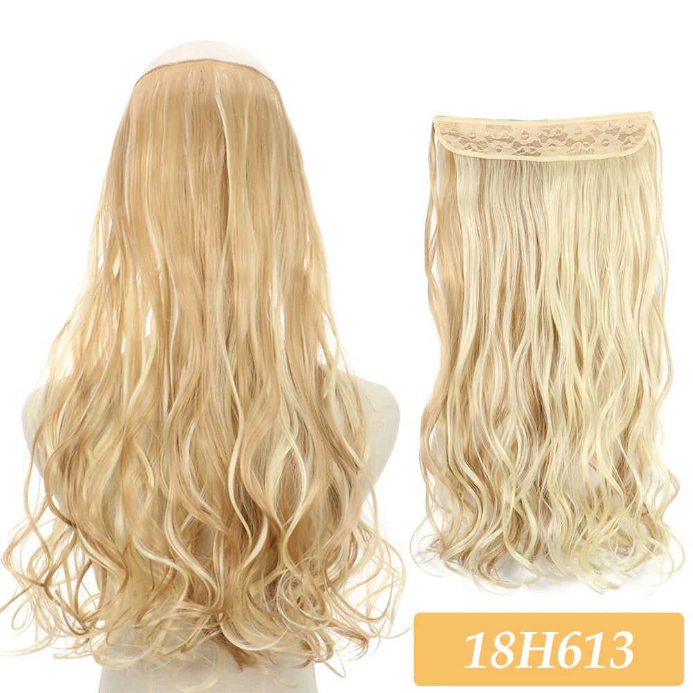 16" 22" Hair Extensions and Accessories Wigs No Clip in Color Mixing Blonde Black Gray Synthetic Natural False Artificial Hair Style Piece For Women Wig