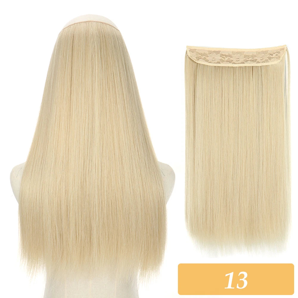 16" 22" Hair Extensions and Accessories Wigs No Clip in Color Mixing Blonde Black Gray Synthetic Natural False Artificial Hair Style Piece For Women Wig