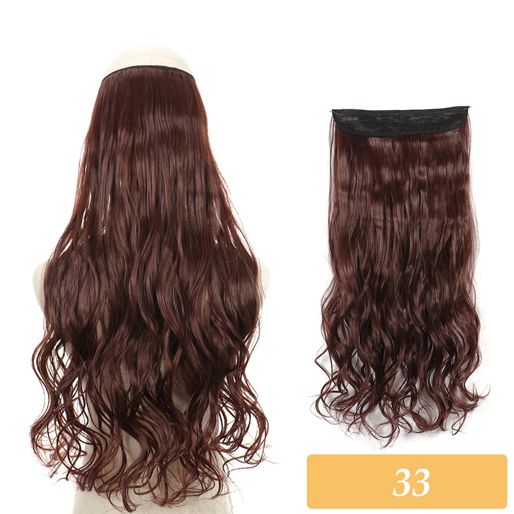 16" 22" Hair Extensions and Accessories Wigs No Clip in Color Mixing Blonde Black Gray Synthetic Natural False Artificial Hair Style Piece For Women Wig