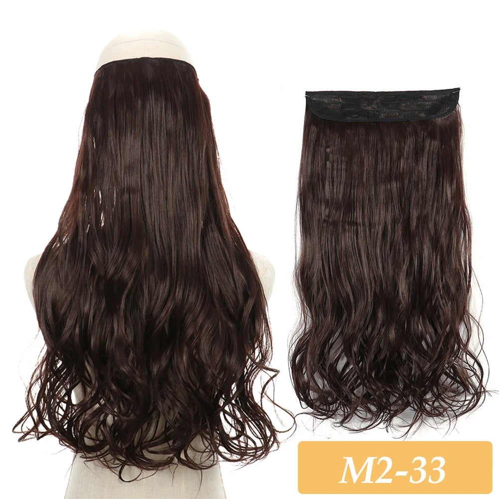 16" 22" Hair Extensions and Accessories Wigs No Clip in Color Mixing Blonde Black Gray Synthetic Natural False Artificial Hair Style Piece For Women Wig