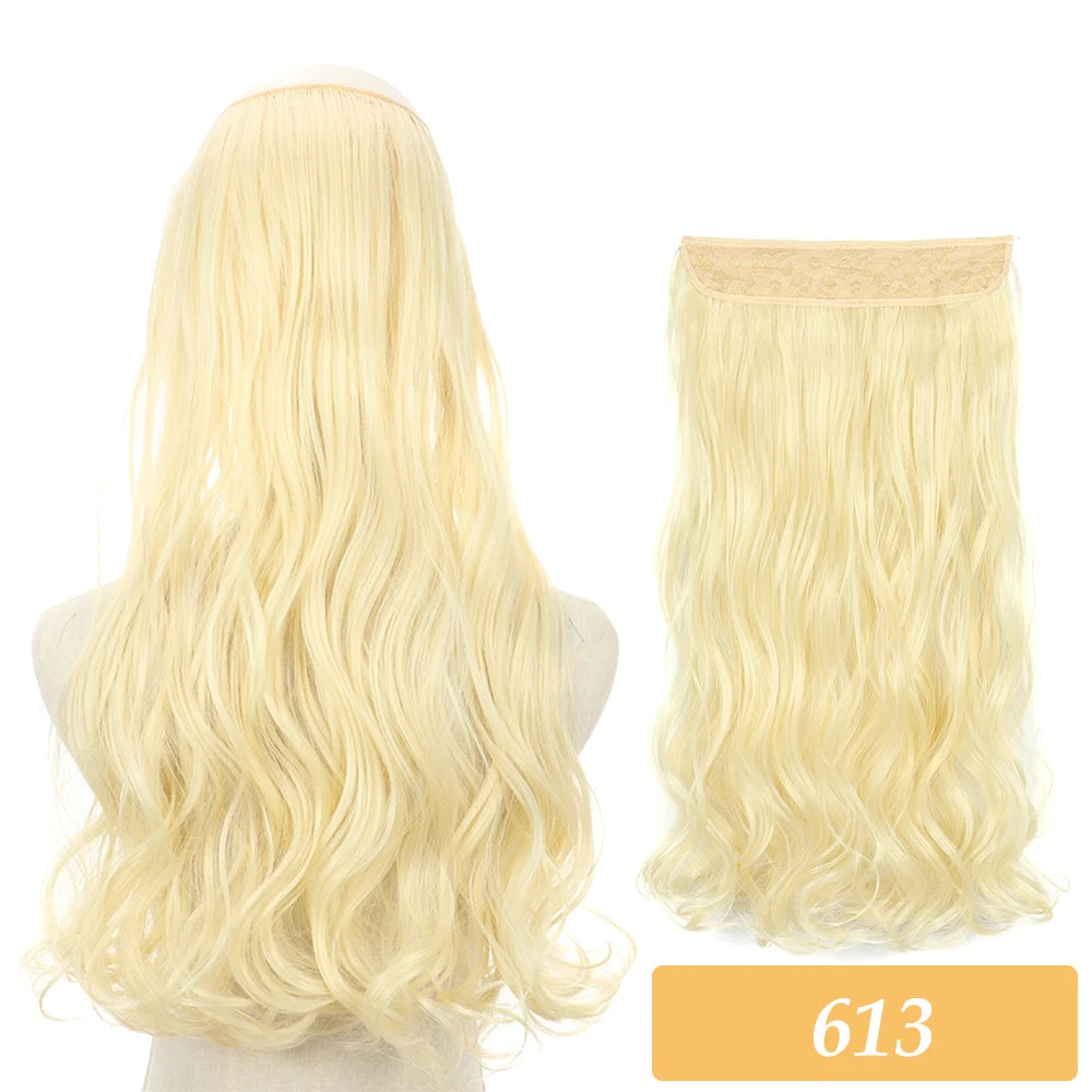 16" 22" Hair Extensions and Accessories Wigs No Clip in Color Mixing Blonde Black Gray Synthetic Natural False Artificial Hair Style Piece For Women Wig