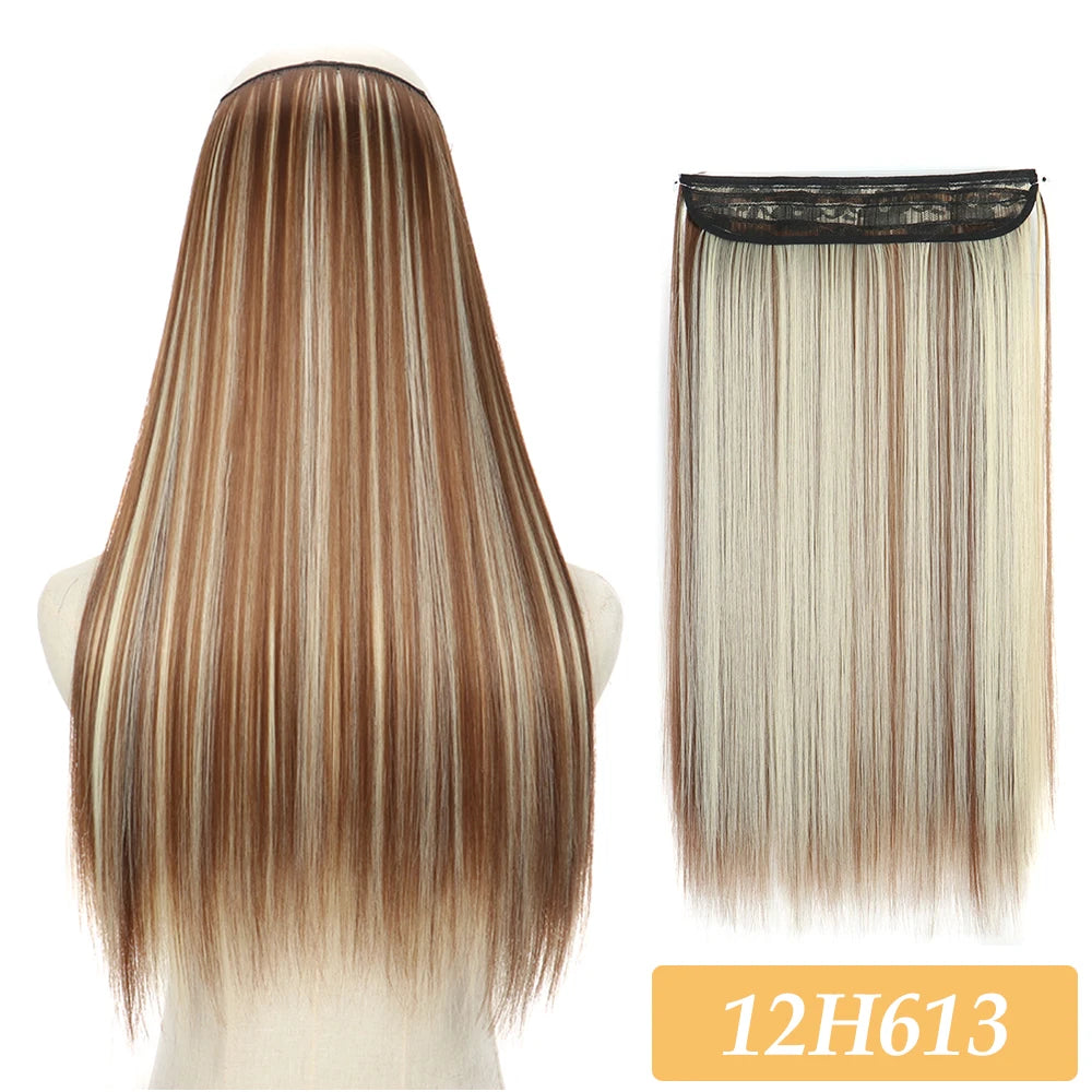 16" 22" Hair Extensions and Accessories Wigs No Clip in Color Mixing Blonde Black Gray Synthetic Natural False Artificial Hair Style Piece For Women Wig