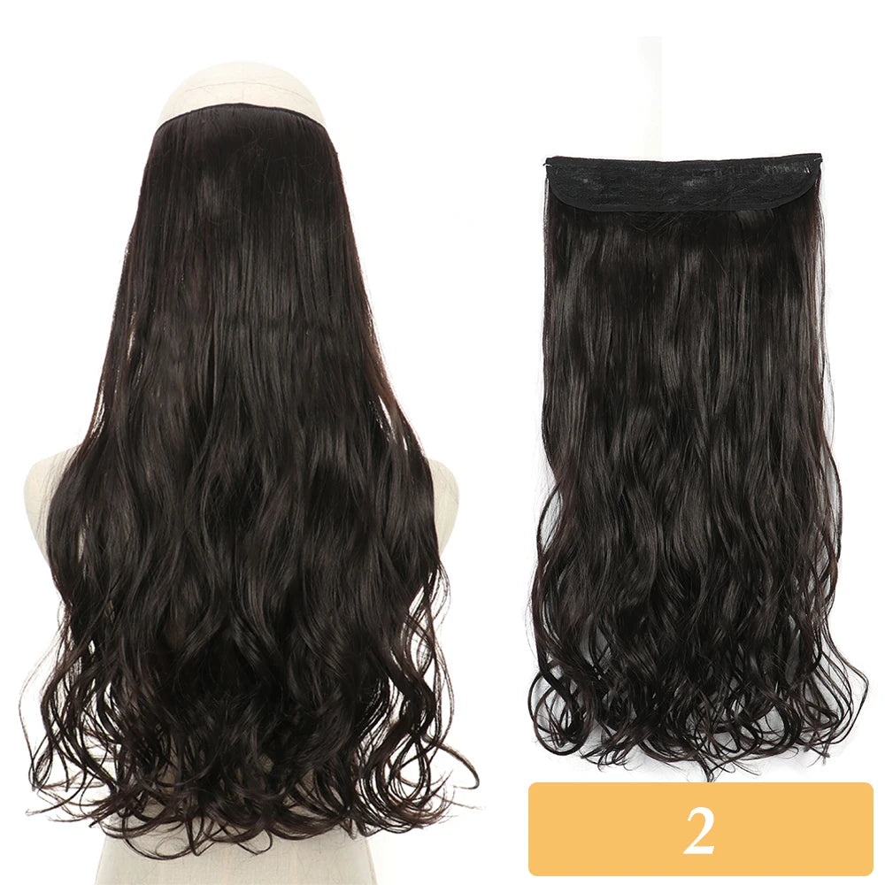16" 22" Hair Extensions and Accessories Wigs No Clip in Color Mixing Blonde Black Gray Synthetic Natural False Artificial Hair Style Piece For Women Wig