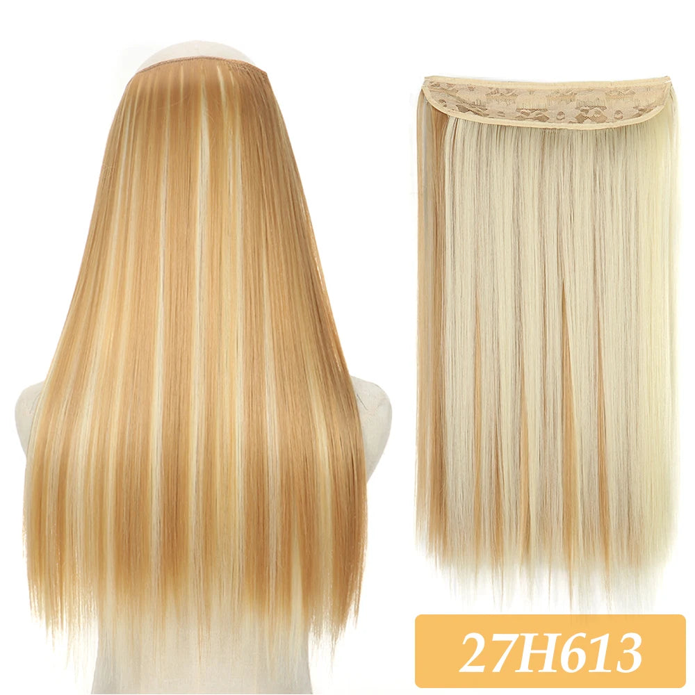 16" 22" Hair Extensions and Accessories Wigs No Clip in Color Mixing Blonde Black Gray Synthetic Natural False Artificial Hair Style Piece For Women Wig