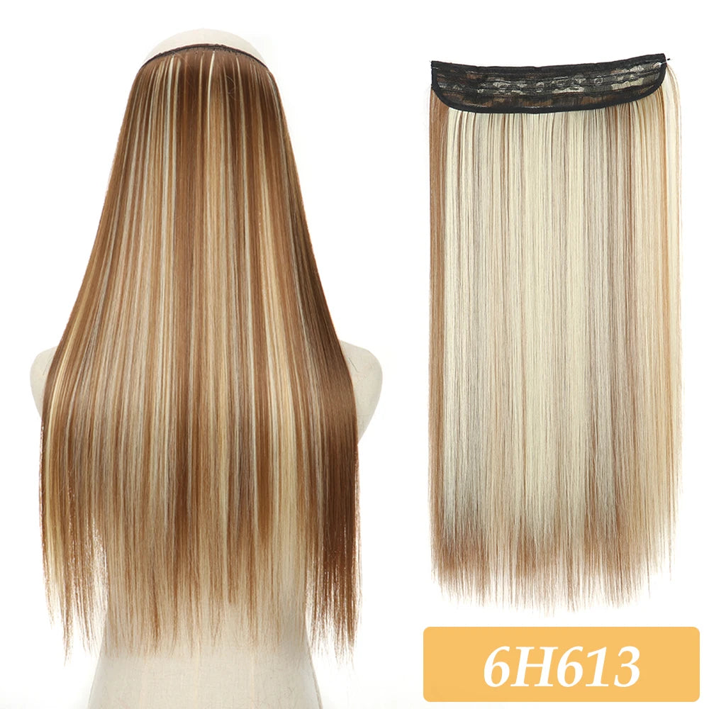 16" 22" Hair Extensions and Accessories Wigs No Clip in Color Mixing Blonde Black Gray Synthetic Natural False Artificial Hair Style Piece For Women Wig