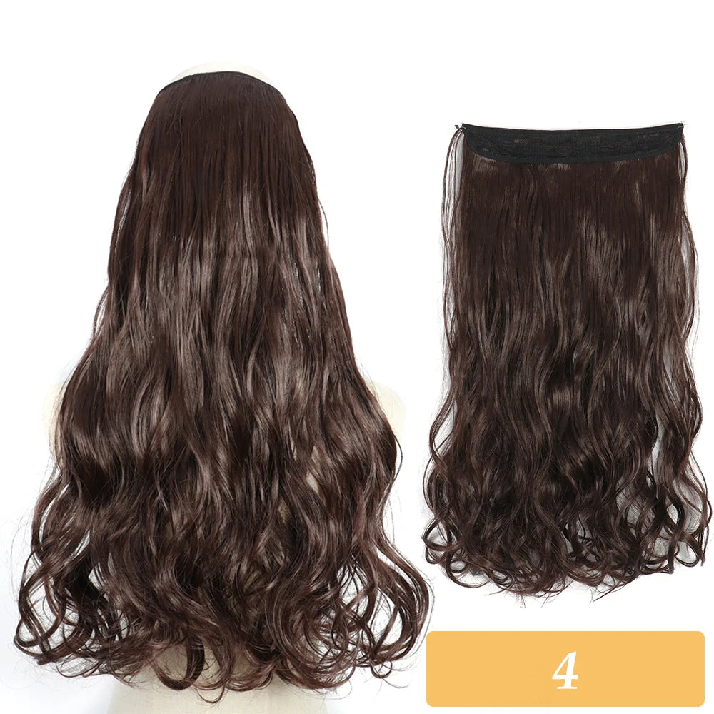 16" 22" Hair Extensions and Accessories Wigs No Clip in Color Mixing Blonde Black Gray Synthetic Natural False Artificial Hair Style Piece For Women Wig