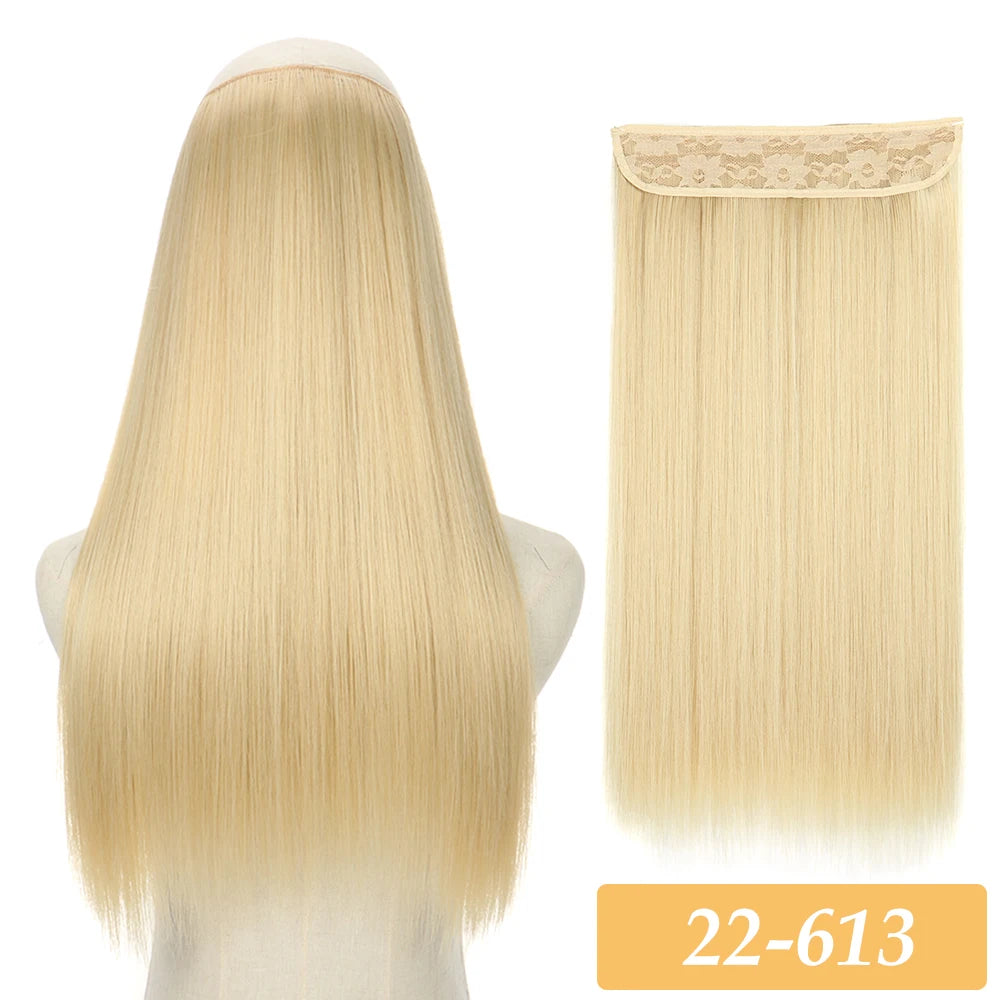 16" 22" Hair Extensions and Accessories Wigs No Clip in Color Mixing Blonde Black Gray Synthetic Natural False Artificial Hair Style Piece For Women Wig