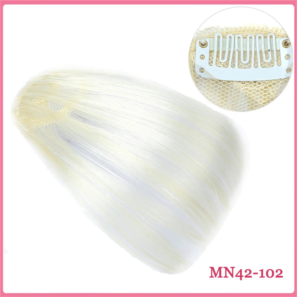 LM Curly Straight Hair Wigs Bangs Clip Natural Hair Style Black Dark Brown Light Brown Synthetic Heat-Resistant Fiber Suitable For Women Wig