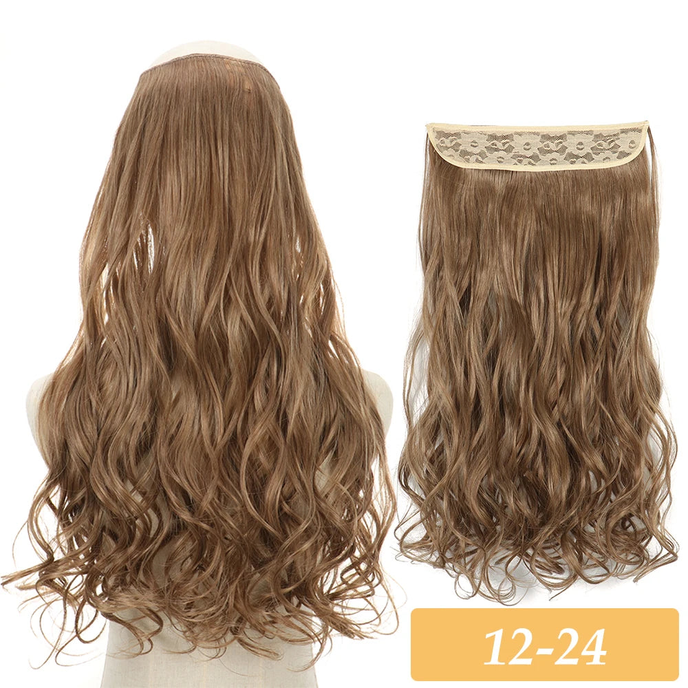 16" 22" Hair Extensions and Accessories Wigs No Clip in Color Mixing Blonde Black Gray Synthetic Natural False Artificial Hair Style Piece For Women Wig