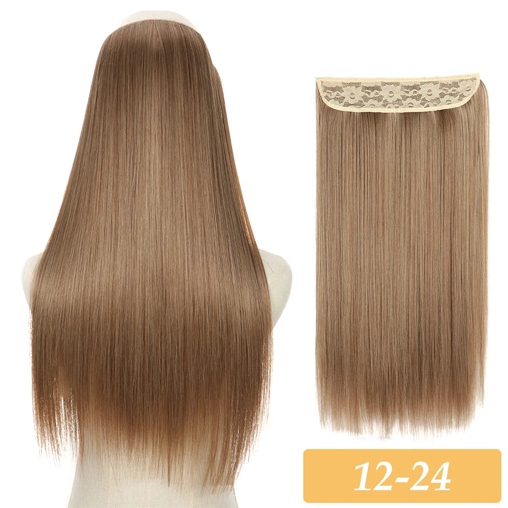 16" 22" Hair Extensions and Accessories Wigs No Clip in Color Mixing Blonde Black Gray Synthetic Natural False Artificial Hair Style Piece For Women Wig