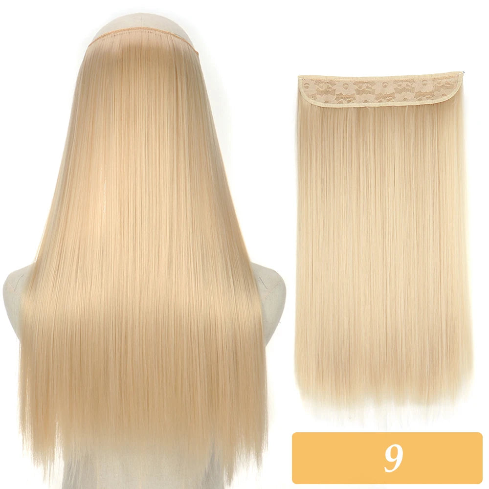 16" 22" Hair Extensions and Accessories Wigs No Clip in Color Mixing Blonde Black Gray Synthetic Natural False Artificial Hair Style Piece For Women Wig
