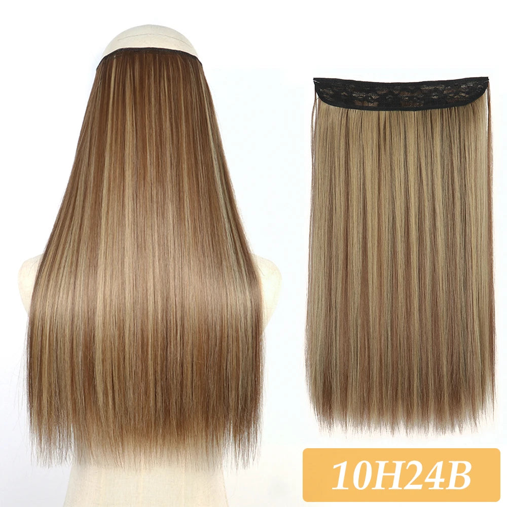 16" 22" Hair Extensions and Accessories Wigs No Clip in Color Mixing Blonde Black Gray Synthetic Natural False Artificial Hair Style Piece For Women Wig