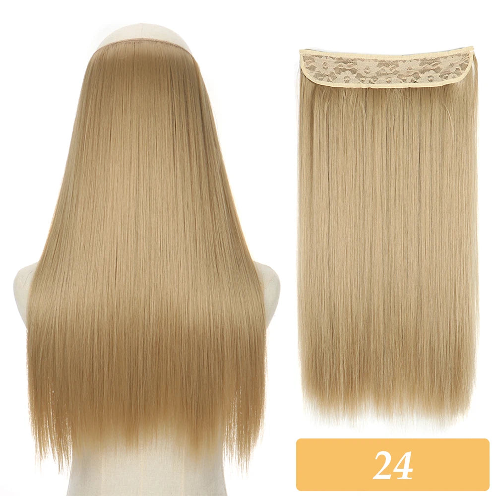 16" 22" Hair Extensions and Accessories Wigs No Clip in Color Mixing Blonde Black Gray Synthetic Natural False Artificial Hair Style Piece For Women Wig