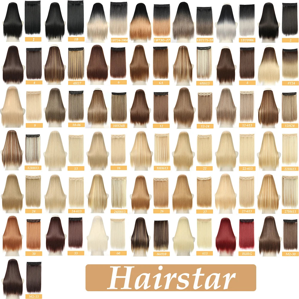 16" 22" Hair Extensions and Accessories Wigs No Clip in Color Mixing Blonde Black Gray Synthetic Natural False Artificial Hair Style Piece For Women Wig