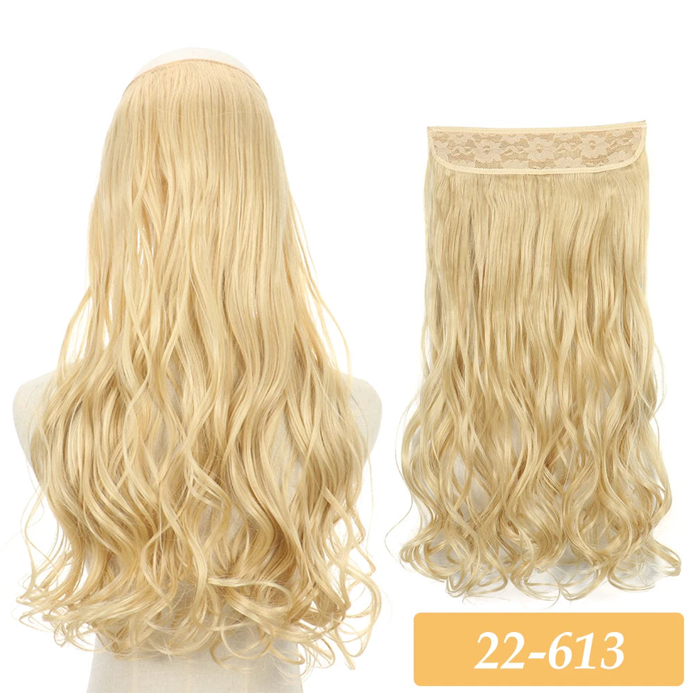 16" 22" Hair Extensions and Accessories Wigs No Clip in Color Mixing Blonde Black Gray Synthetic Natural False Artificial Hair Style Piece For Women Wig