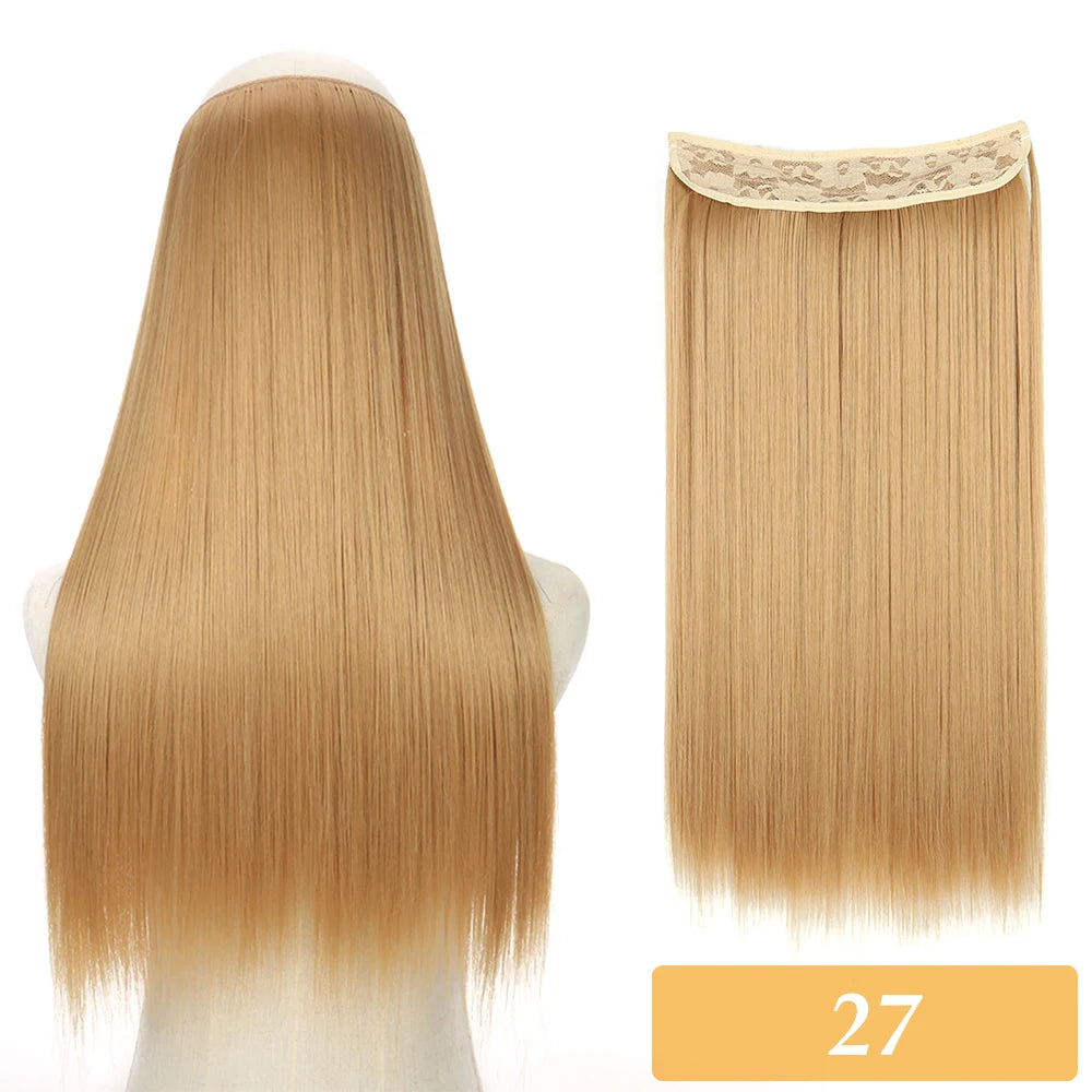 16" 22" Hair Extensions and Accessories Wigs No Clip in Color Mixing Blonde Black Gray Synthetic Natural False Artificial Hair Style Piece For Women Wig