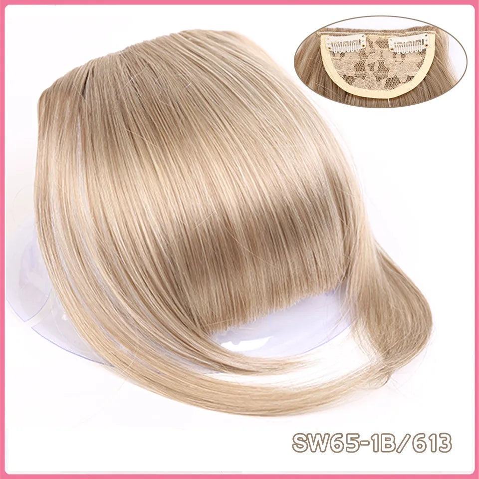 LM Curly Straight Hair Wigs Bangs Clip Natural Hair Style Black Dark Brown Light Brown Synthetic Heat-Resistant Fiber Suitable For Women Wig