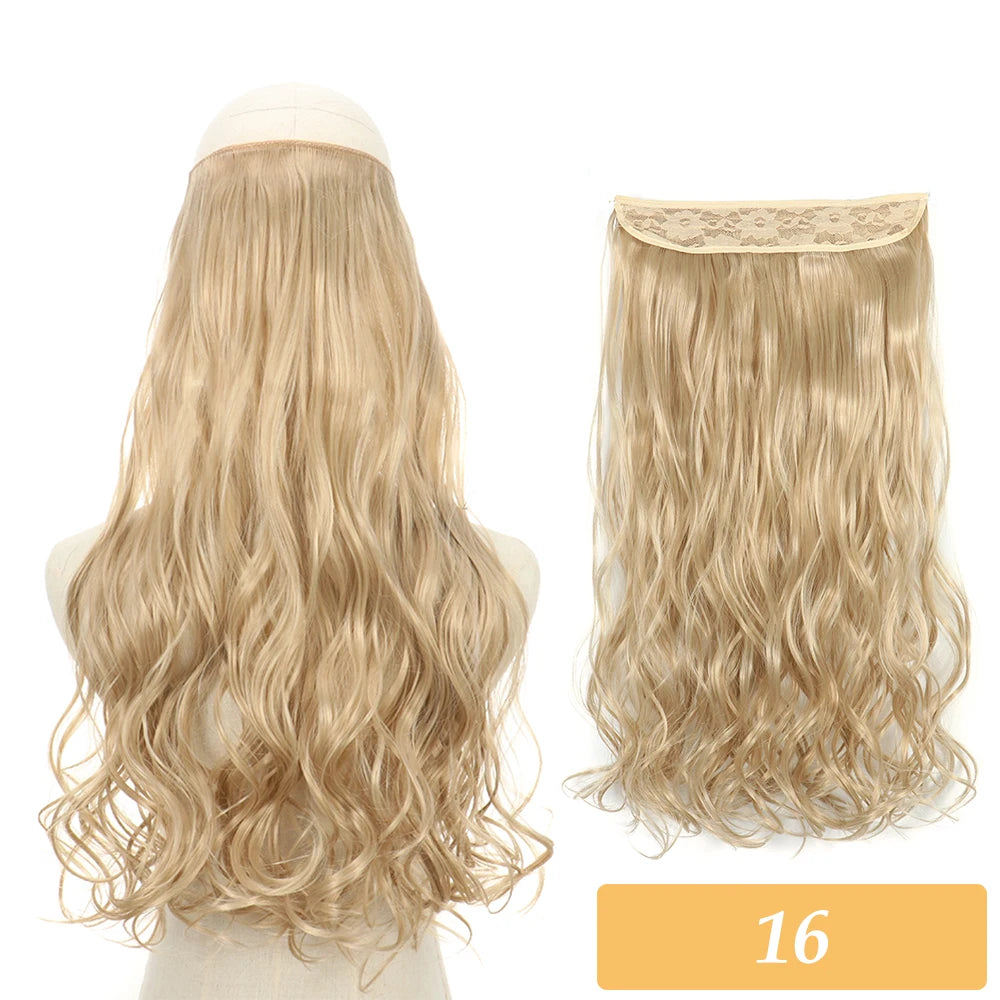 16" 22" Hair Extensions and Accessories Wigs No Clip in Color Mixing Blonde Black Gray Synthetic Natural False Artificial Hair Style Piece For Women Wig