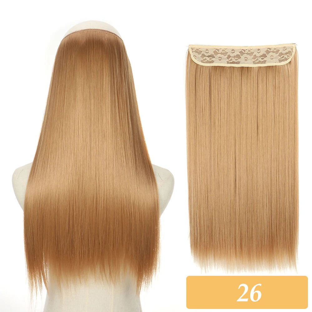 16" 22" Hair Extensions and Accessories Wigs No Clip in Color Mixing Blonde Black Gray Synthetic Natural False Artificial Hair Style Piece For Women Wig