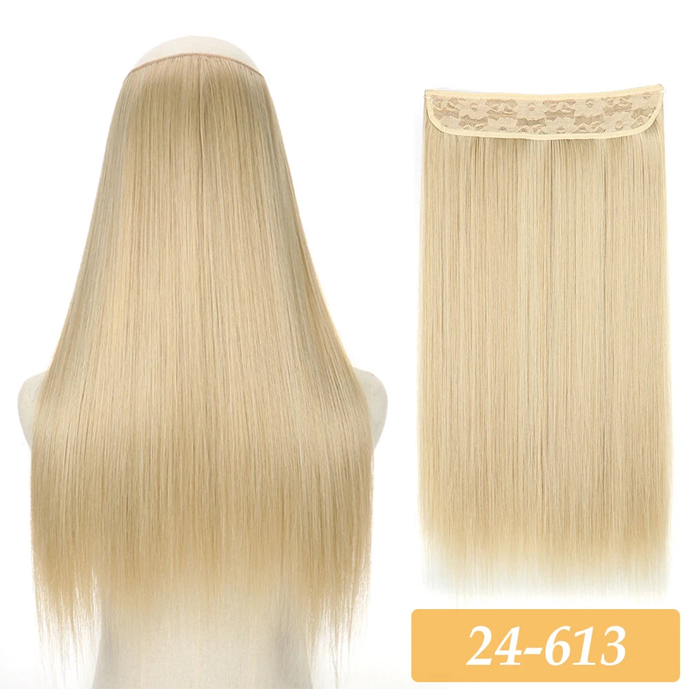 16" 22" Hair Extensions and Accessories Wigs No Clip in Color Mixing Blonde Black Gray Synthetic Natural False Artificial Hair Style Piece For Women Wig