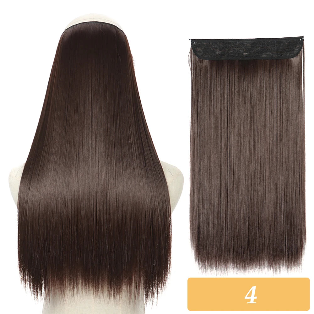 16" 22" Hair Extensions and Accessories Wigs No Clip in Color Mixing Blonde Black Gray Synthetic Natural False Artificial Hair Style Piece For Women Wig
