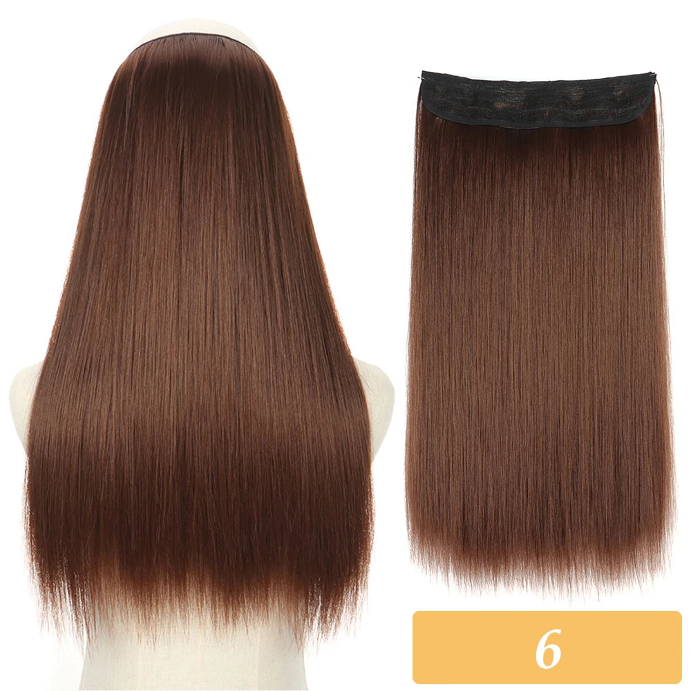 16" 22" Hair Extensions and Accessories Wigs No Clip in Color Mixing Blonde Black Gray Synthetic Natural False Artificial Hair Style Piece For Women Wig