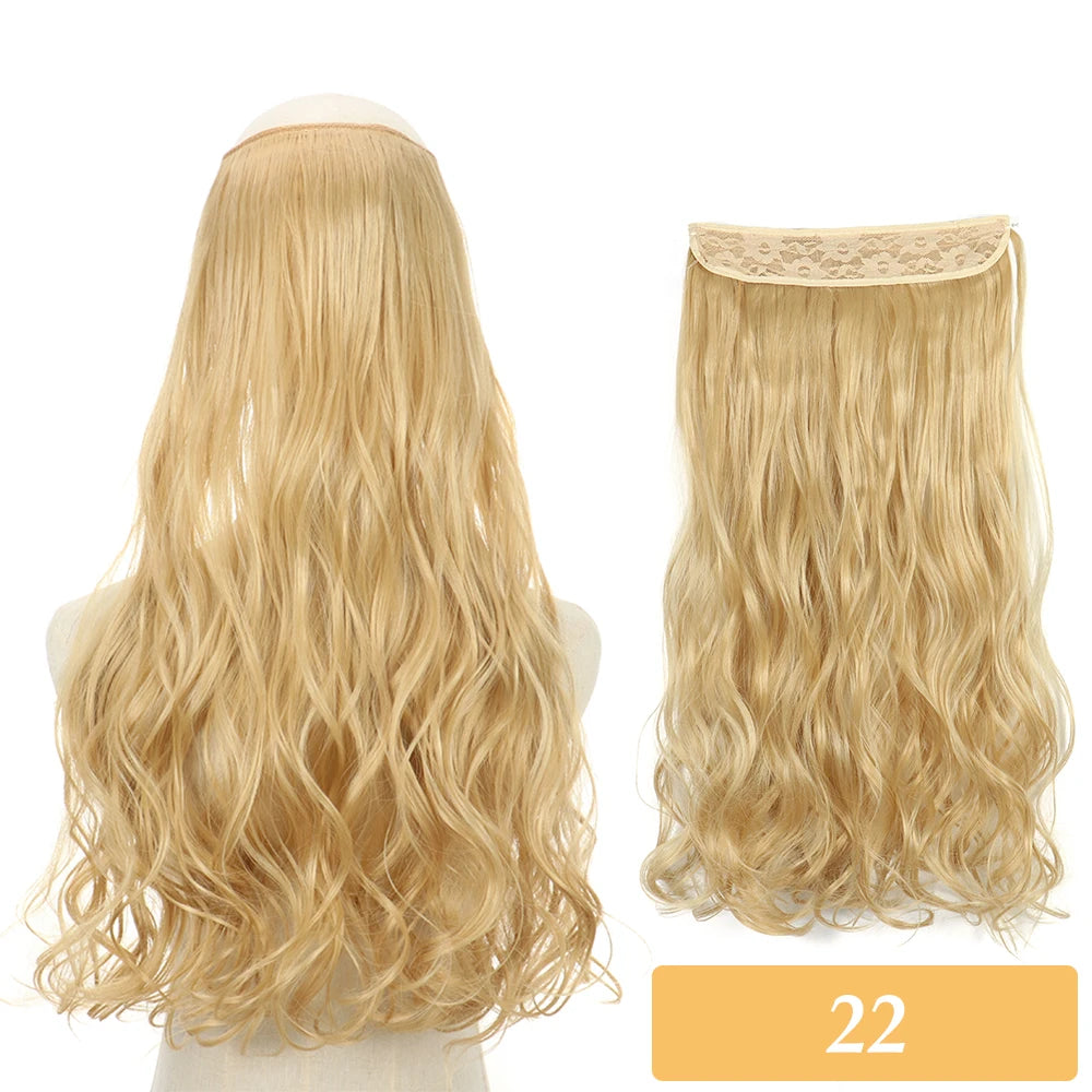 16" 22" Hair Extensions and Accessories Wigs No Clip in Color Mixing Blonde Black Gray Synthetic Natural False Artificial Hair Style Piece For Women Wig