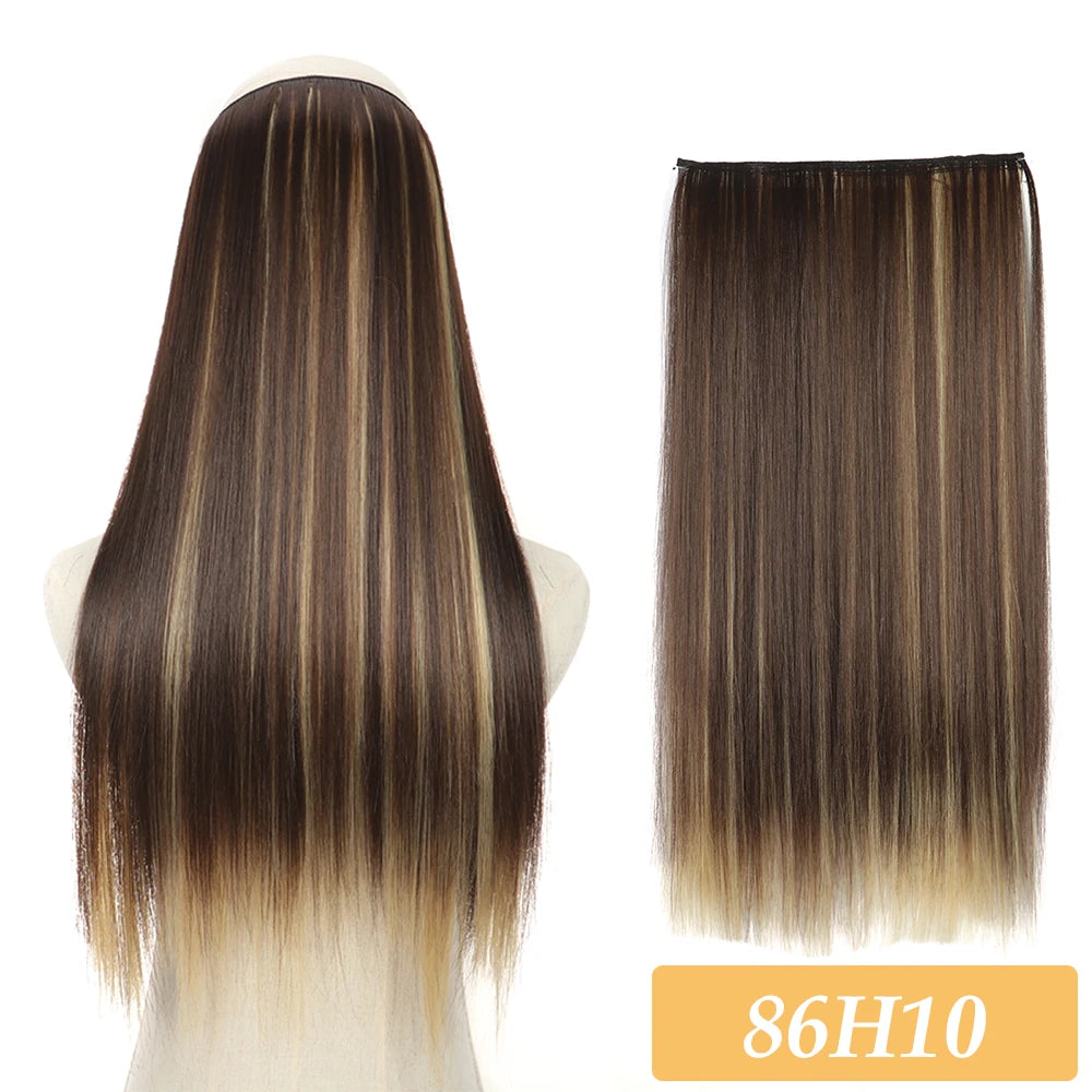 16" 22" Hair Extensions and Accessories Wigs No Clip in Color Mixing Blonde Black Gray Synthetic Natural False Artificial Hair Style Piece For Women Wig