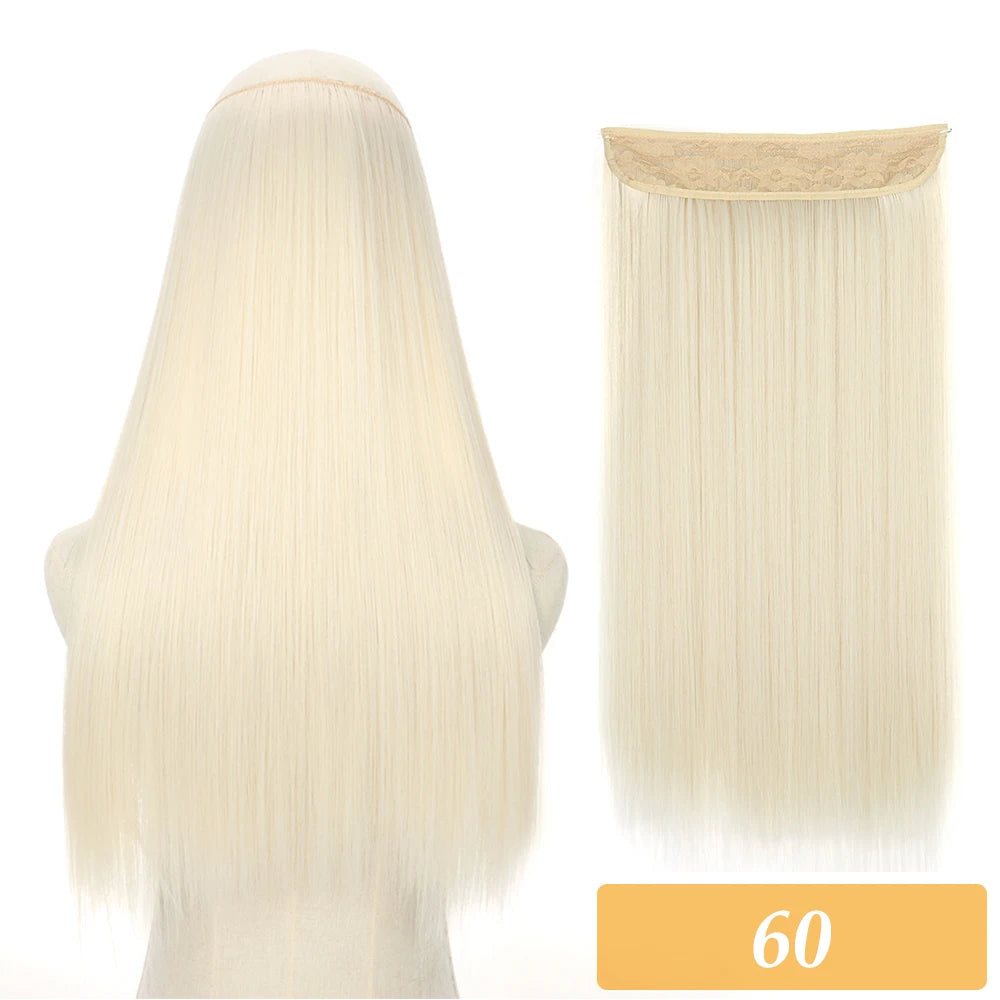 16" 22" Hair Extensions and Accessories Wigs No Clip in Color Mixing Blonde Black Gray Synthetic Natural False Artificial Hair Style Piece For Women Wig
