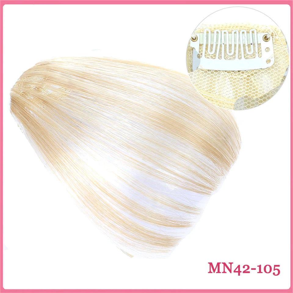 LM Curly Straight Hair Wigs Bangs Clip Natural Hair Style Black Dark Brown Light Brown Synthetic Heat-Resistant Fiber Suitable For Women Wig