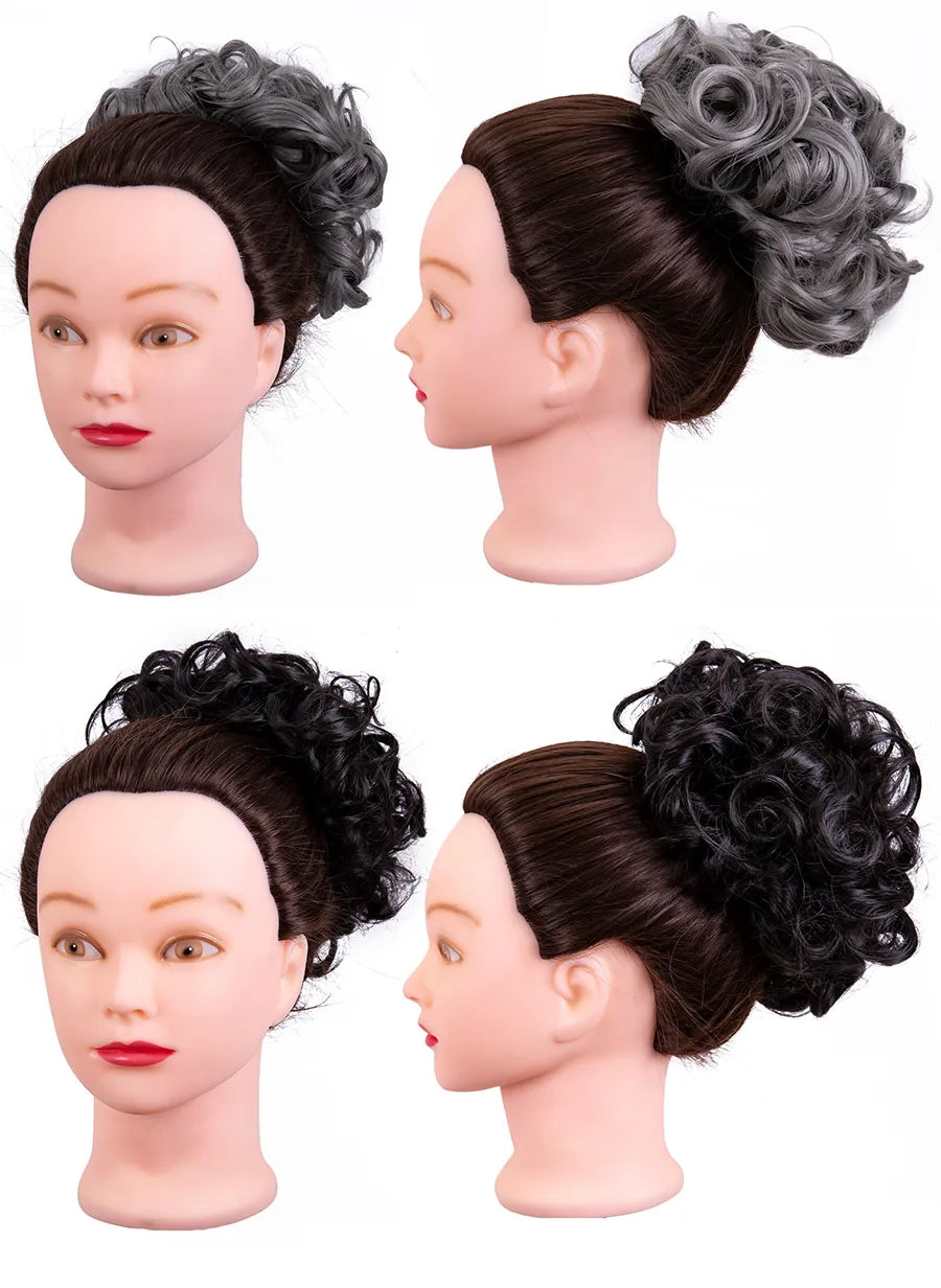 Leeons Syntheic Chignon Hair Wigs piece Curly Bun Hair Extensions and Accessories Scrunchie Updo Hair Pieces Combs In Messy Bun Hair Piece For Women Wig
