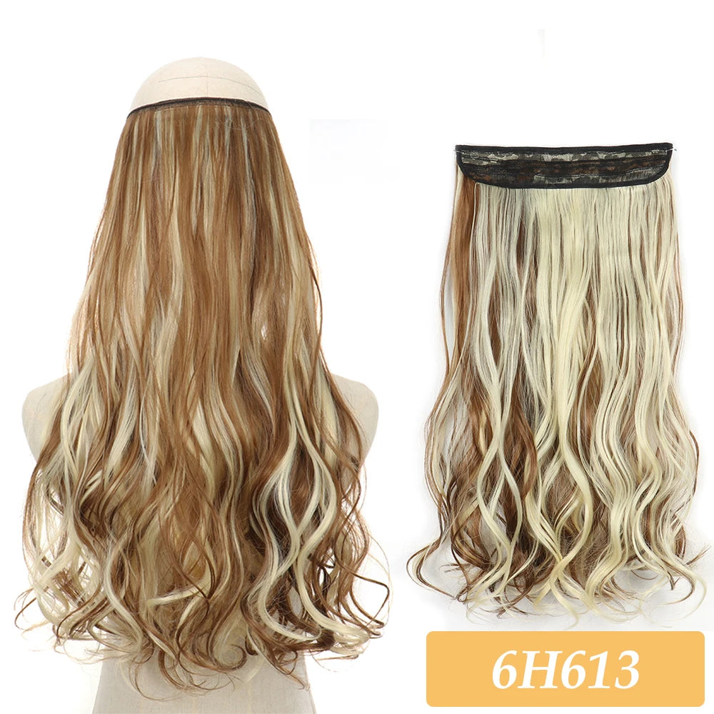 16" 22" Hair Extensions and Accessories Wigs No Clip in Color Mixing Blonde Black Gray Synthetic Natural False Artificial Hair Style Piece For Women Wig