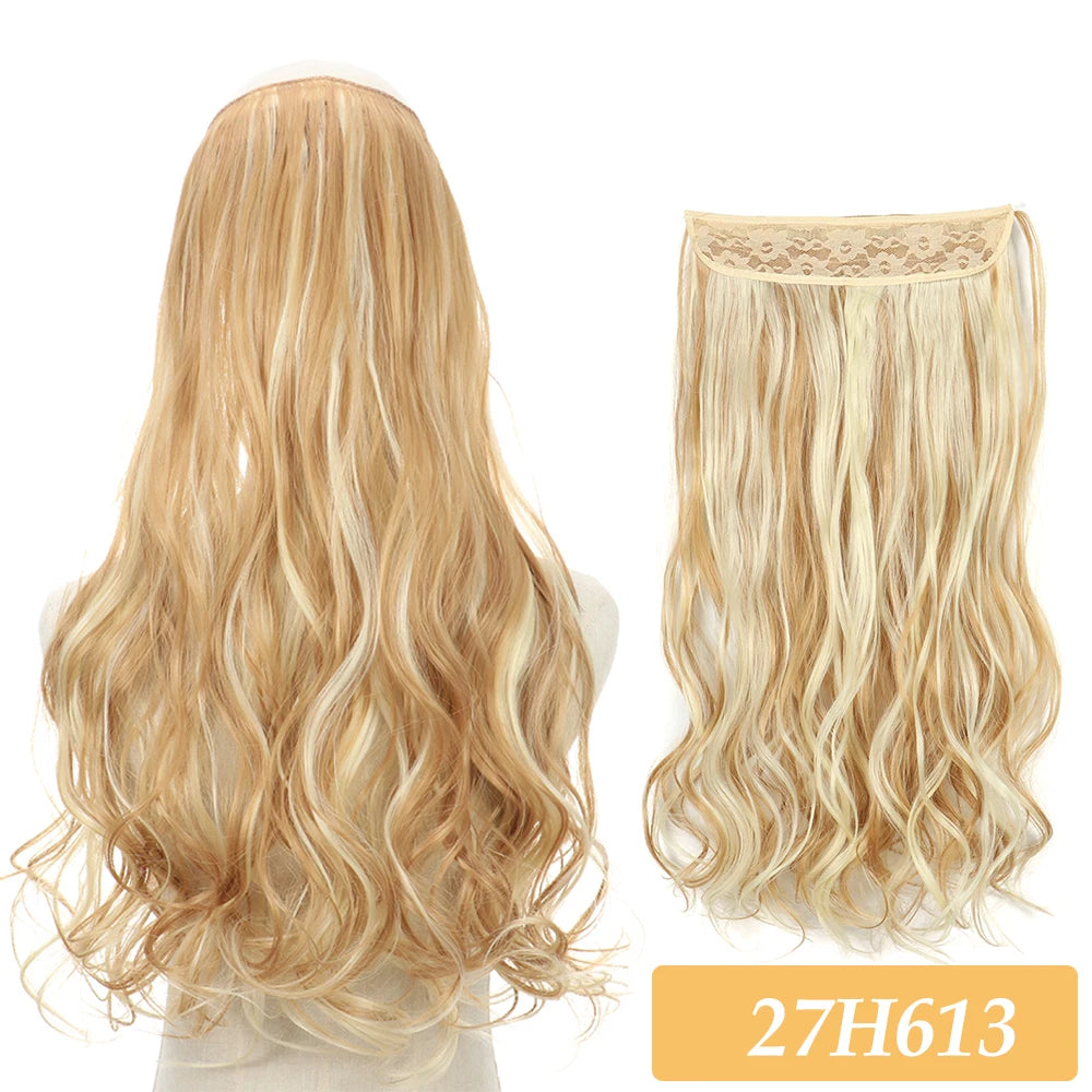 16" 22" Hair Extensions and Accessories Wigs No Clip in Color Mixing Blonde Black Gray Synthetic Natural False Artificial Hair Style Piece For Women Wig