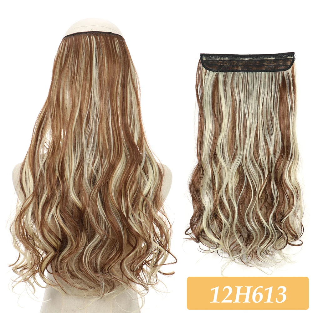 16" 22" Hair Extensions and Accessories Wigs No Clip in Color Mixing Blonde Black Gray Synthetic Natural False Artificial Hair Style Piece For Women Wig