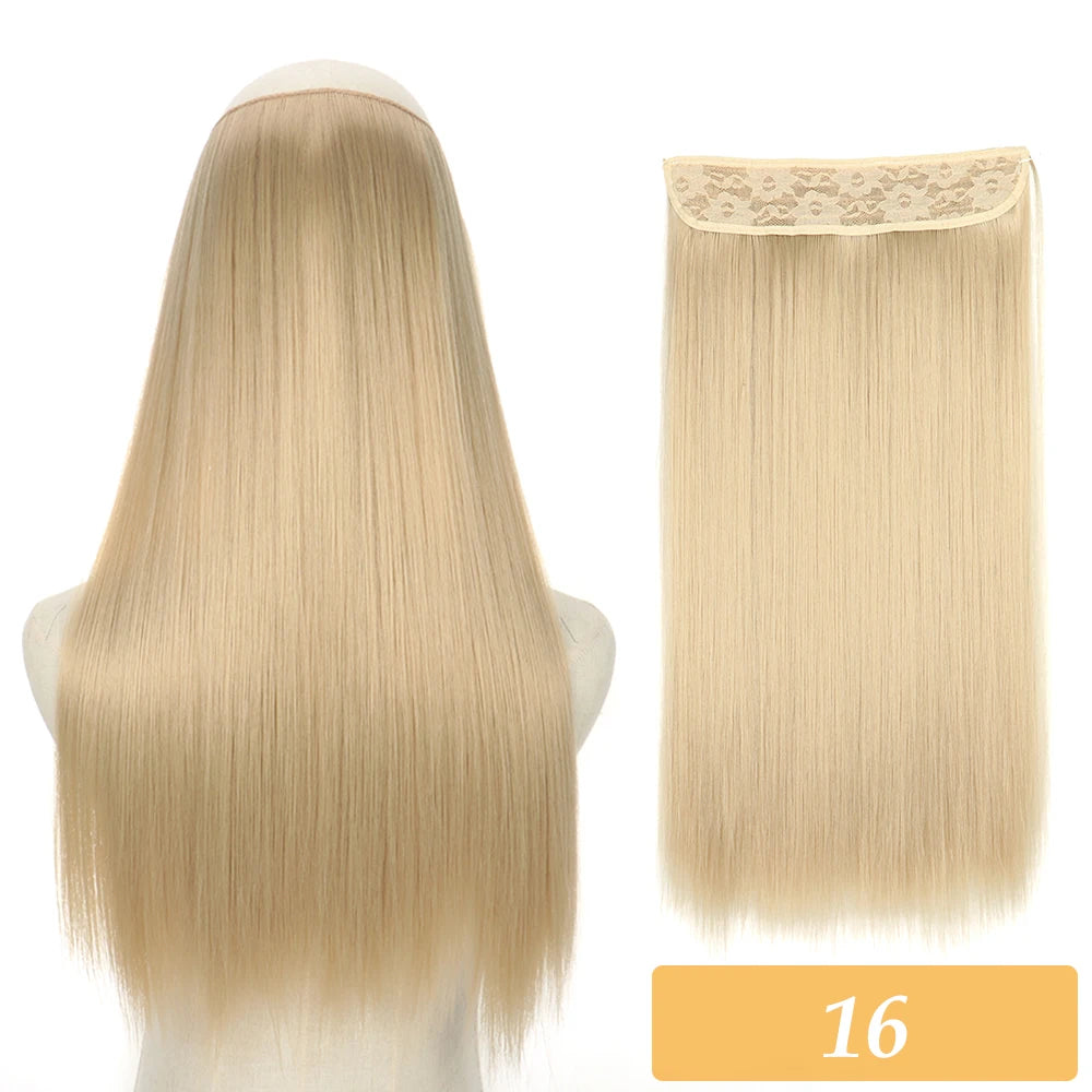 16" 22" Hair Extensions and Accessories Wigs No Clip in Color Mixing Blonde Black Gray Synthetic Natural False Artificial Hair Style Piece For Women Wig
