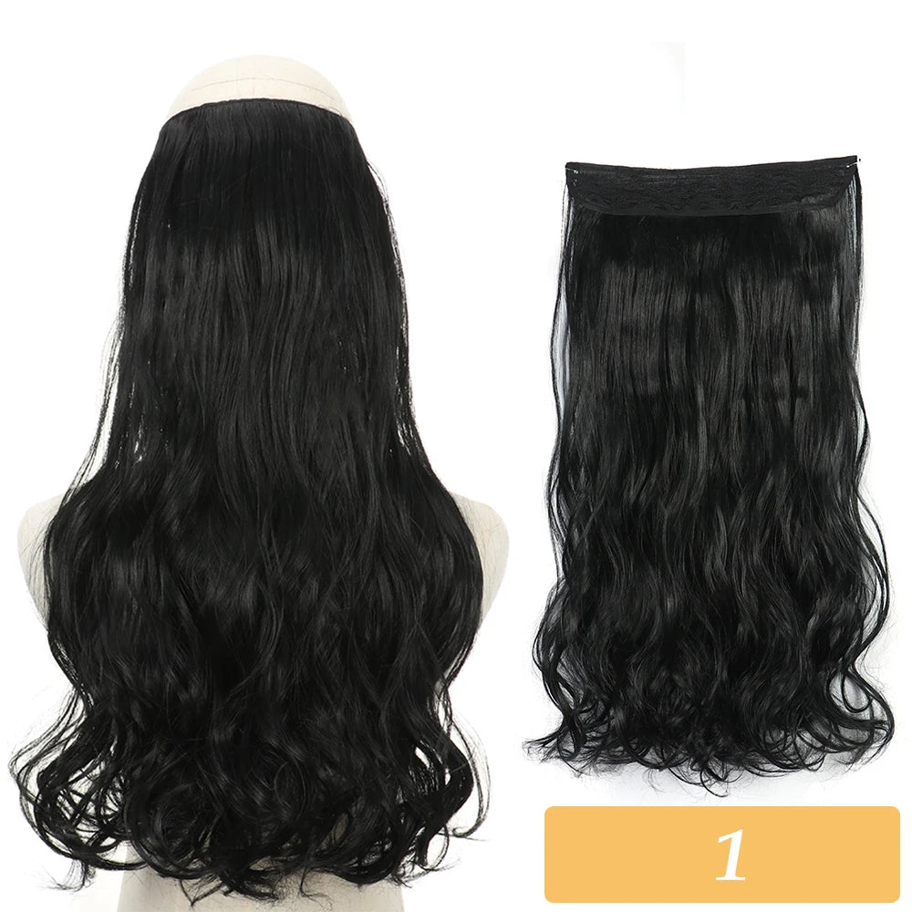 16" 22" Hair Extensions and Accessories Wigs No Clip in Color Mixing Blonde Black Gray Synthetic Natural False Artificial Hair Style Piece For Women Wig